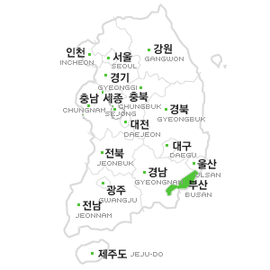 부산 매장 지역 지도