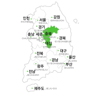 충북 매장 지역 지도