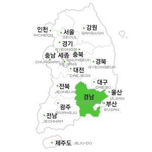 경남 매장 지역 지도