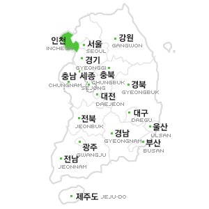 인천 매장 지역 지도
