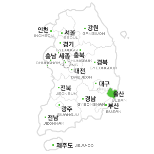 울산 매장 지역 지도